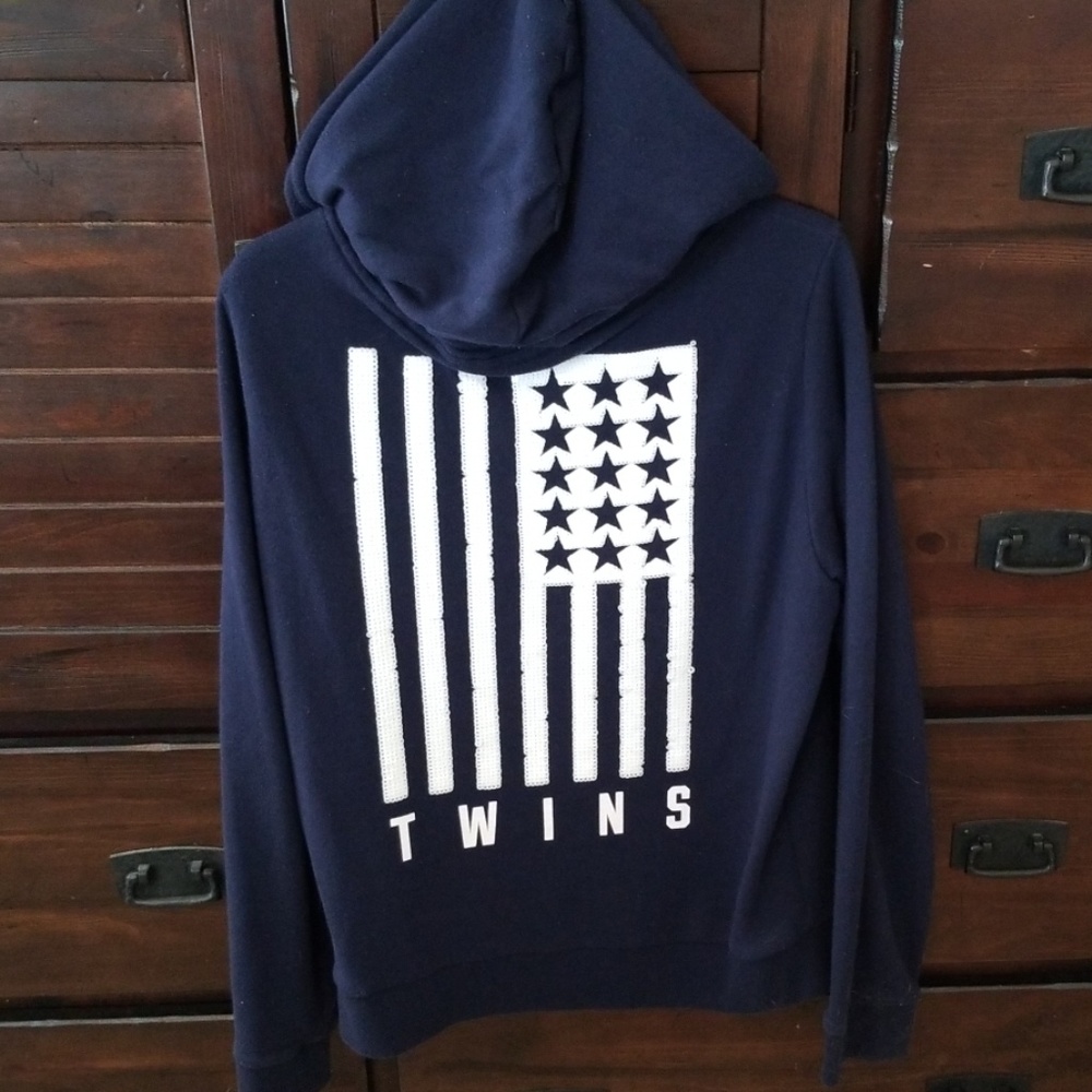 Pink by Victoria's secret twins hoodie size L